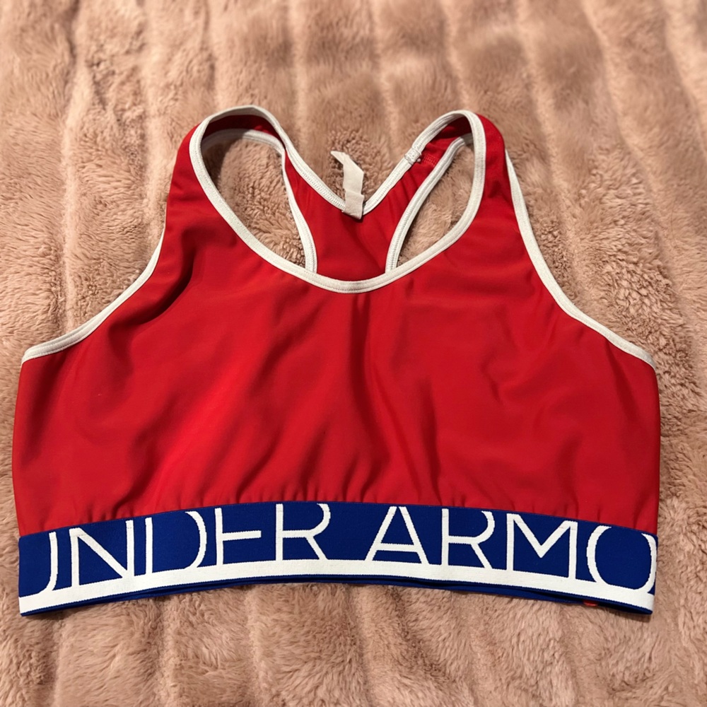 Under Armour Red Compression Sports Bra Large